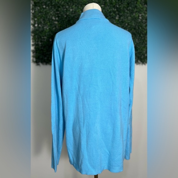 QUACKER FACTORY Blue Beaded Sequins Christmas Holiday Pullover Sweater Size L - Picture 4 of 11